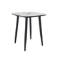 Outdoor Bar Table, Rounded Square Sintered Stone Top With Umbrella Hole, Rust Free Frame, Weatherproof - Ember Black / White