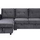 Hudson - Reversible Sleeper Sectional Sofa With Storage Chaise - Dark Gray