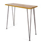 Outdoor Bar Table With Wood Tabletop And Iron Hairpin Legs - Black / Teak