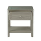 Dylan - Wooden End Side Table Nightstand With Glass Top And Drawer