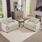 Modern Classic Fabric Single Chair Deep Seat Sofa With Pillow