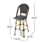 Outdoor Rattan And Aluminum French Barstools (Set of 2)
