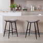 Tuscany - Set of 2 - 28" Armless Modern Linen Bar Stools with Coffee-Coloured Upholstery, Sleek Design, and Durable Metal Footrest for Stylish Dining Spaces