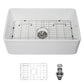 Elegant Farmhouse Apron Front Ceramic Single Bowl, Kitchen Basin