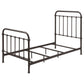 Twin Panel Bed With Ornate Design - Bronze
