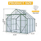 Double Door Polycarbonate house Raised Base And Anchor Aluminum Heavy Duty Walk In houses For Outdoor Backyard In All Season