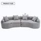 4 Seater Sofa With Fabric, 30D, 60 Hardness Full Sponge, 4 Pillow For Living Room, Home Furniture Sleeper Sectional Sofa For Apartment