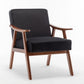 Mid Century Modern Accent Chair With Solid Wood Frame And Extra Thick Backrest