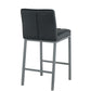 Samson - Set of 2 - 30" Black Modern PU Bar Stools with Metal Legs