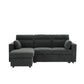 Convertible L - Shaped Sectional Sofa Bed With Storage Chaise, Cup Holders