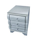 Nightstand With 3 Drawers, Bedside Table For Bedroom - Silver