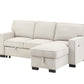 Estelle - Fabric Reversible Sleeper Sectional With Storage Chaise Drop-Down Table 2 Cup Holders And 2 USB Ports
