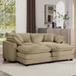 Oversized Modular Cushion Sofa With Ottoman, Low Back, Deep Seating Sofa Set