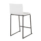 Marolie - Set of 2 - 26" Counter Stools with White Faux Leather Seats and Black Metal Frame, Contemporary Design by LumiSource