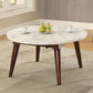Gasha - Coffee Table - White Marble / Walnut