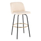 Toriano - Contemporary Fixed Height, Barstool With Swivel & Round Footrest (Set of 2)