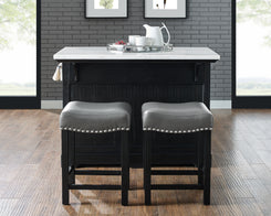 Wibble – Set of 2 – 24" Dark Gray Vegan Leather Counter Stools with Modern Design