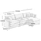 Modern Oversized Modular Cushion Sofa With Ottoman, Low Back, Deep Seating Sofa Set