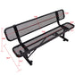 6' Outdoor Steel Bench With Backrest