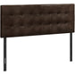 Queen Size, Bed Headboard Only, Upholstered, Transitional - Brown