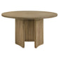 Dreydon - Round Dining Table With Textured Tripod Base - Light Brown