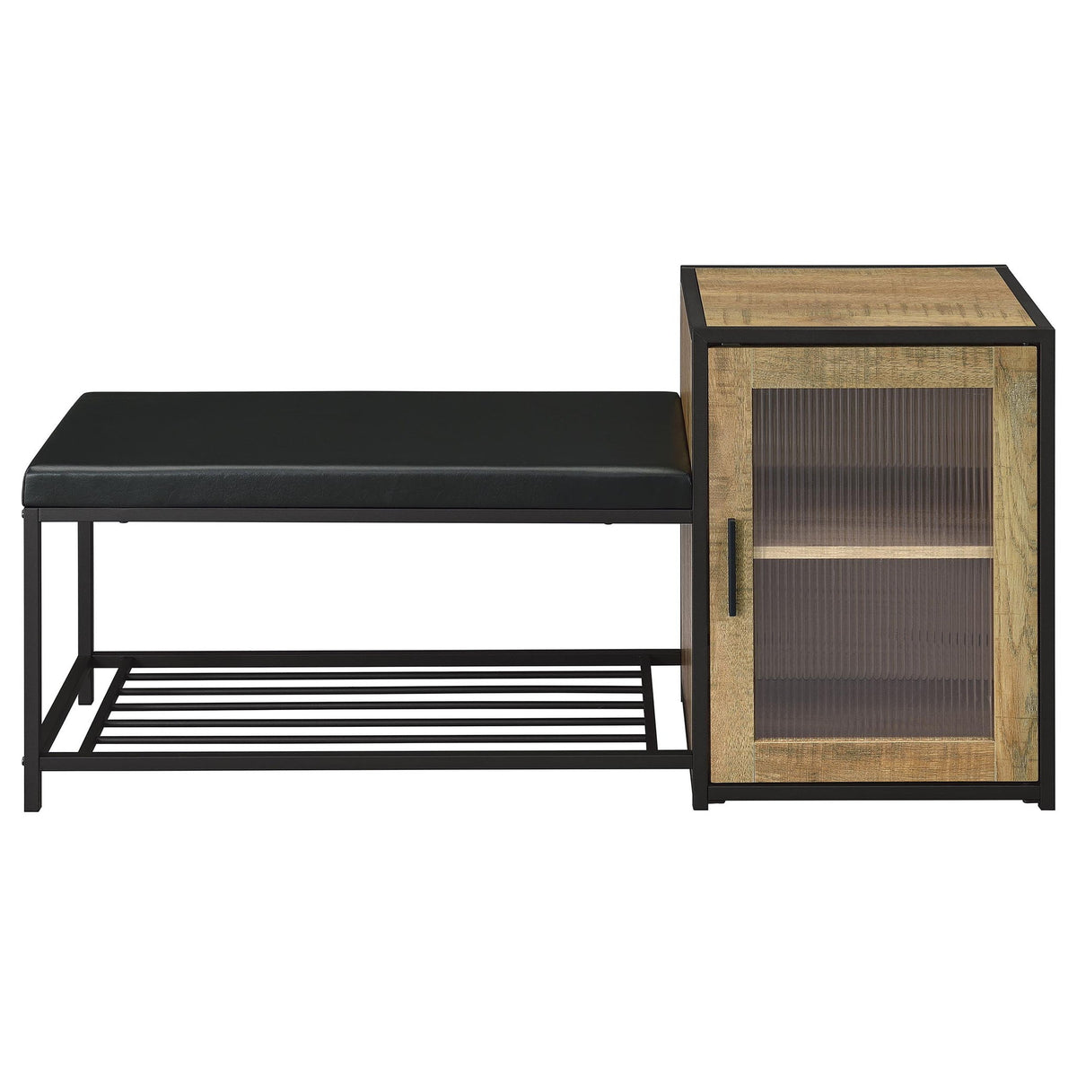 Shoe Storage Entryway Bench With Cabinet - Wood