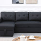 Upholstered Pull Out Sectional Sofa With Chaise