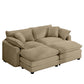 Oversized Modular Cushion Sofa With Ottoman, Low Back, Deep Seating Sofa Set
