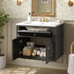 Wall Mounted Bathroom Vanity With Tip Out Drawer And Open Back Design