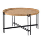 Farmhouse Round Wooden Round Coffee Table With Metal Legs - Black / Brown