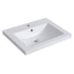 Bathroom Vanity Top With Integrated Sink, Center Basin, 1 Piece Countertop With Pre Drilled Faucet Hole - Glossy White