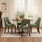 Upholstered Dining Chair With Curved Legs (Set of 2) - Green