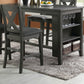 Hadrian - Set of 2 - 24" Gray Wash Counter Height Dining Set with Storage Shelves, High Chairs & Stools - Solid Acacia Wood