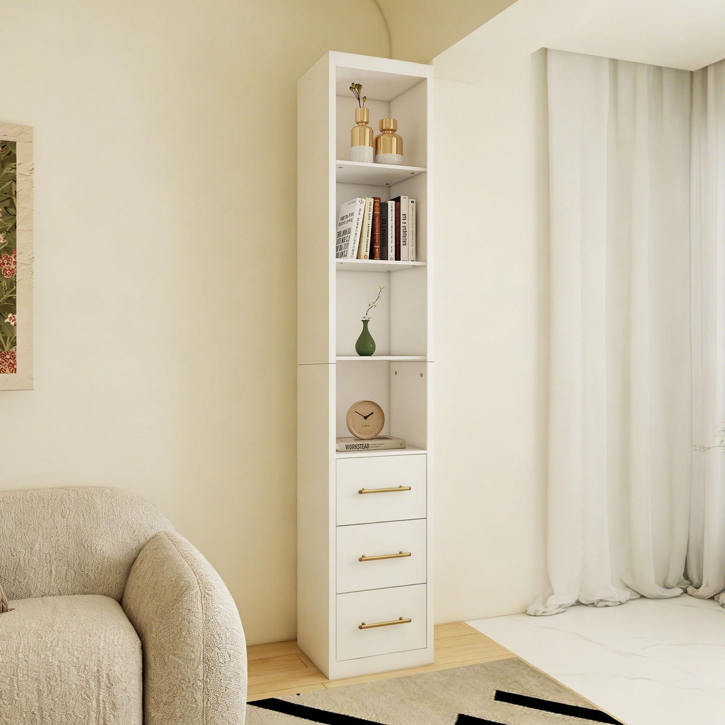 Tall Storage Cabinet With Drawers And Shelves