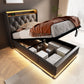 Upholstered Bed, 360 Surround LED Function, Remote Control, Hydraulic Storage Bed With USB, Type-C Charging (Without Mattress)