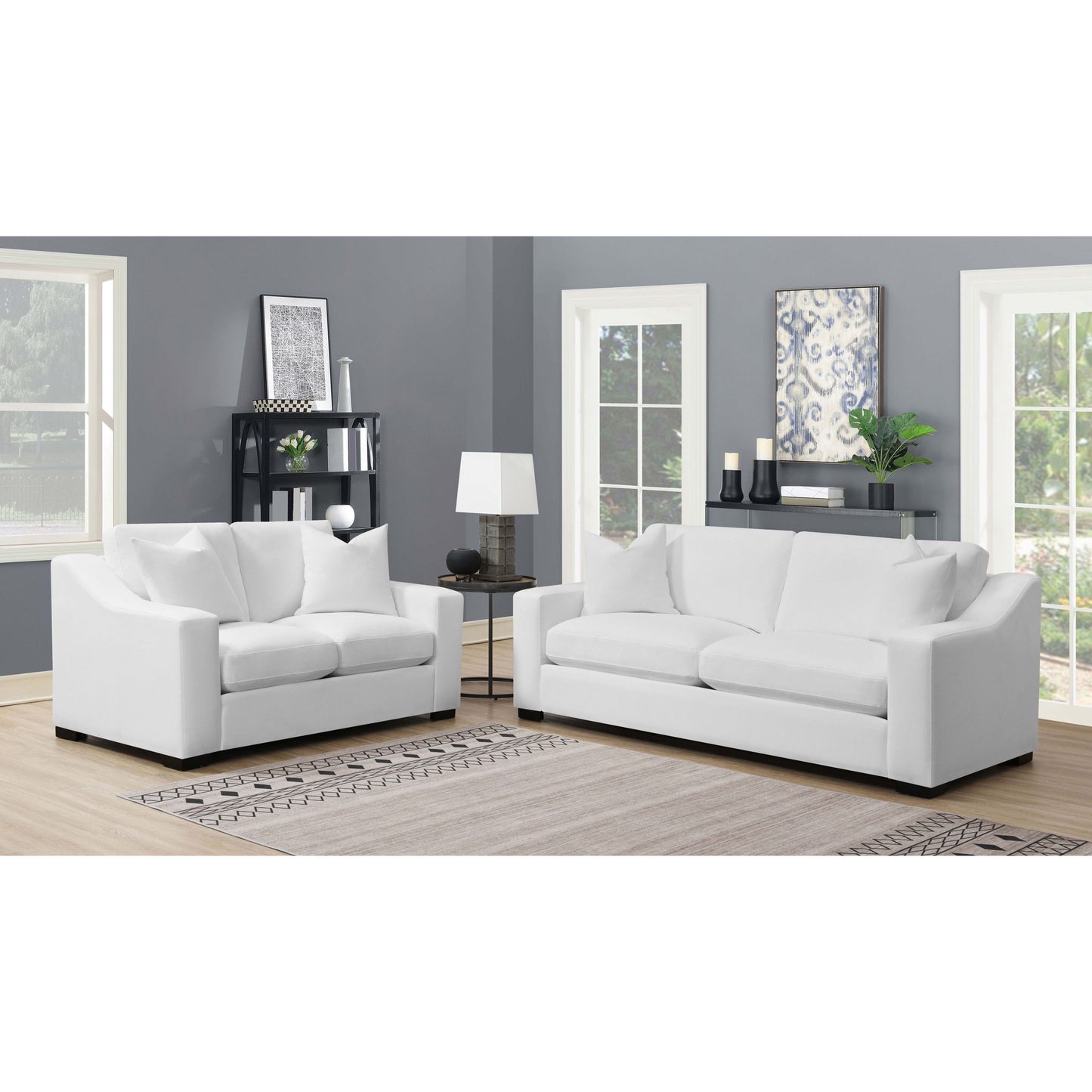 Chelan - Upholstered Track Arm Sofa Set With Curved Arms