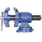 Heavy Duty 5" Multi Jaw Rotating Bench Vise With 360 Degree Swivel Base And Head - Blue