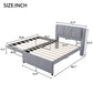 Upholstery Platform Bed With Trundle, Trundle Can Be Flat Or Erected