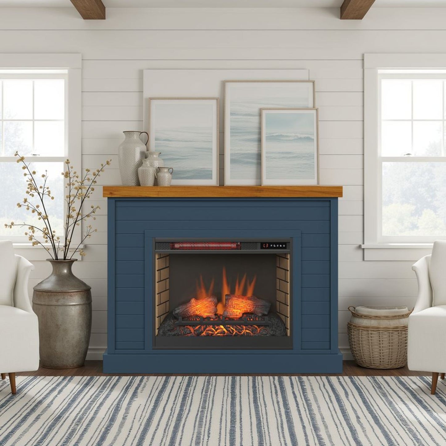 48" Fireplace With Mantel