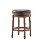 Landis - Set of 2 - 25" Chocolate Brown Faux Leather Swivel Counter Stools with Backless Design