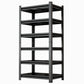 6 Tier Storage Rack, Garage Shelving, Adjustable Shelves & Reinforced Double Layer Uprights - Black
