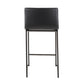 Mystevra - Set of 2 - 26" Counter Stools with Black Faux Leather Seat, Metal Base, and Stylish High Back, Comfortable Dining Bar Stools by LumiSource