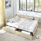 Upholstered Storage Tufted Bed Frame With Backrest And Armrests