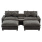 Modern Sectional Sofa With Removable Ottomans, USB Ports
