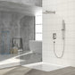 Modern Shower System With Adjustable Slide Bar, Stainless Steel And Brass Construction