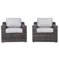 Modern Patio Chair With Cushions (Set of 2) - Brown