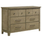 Pelton - 6 Drawer Dresser - Oak