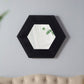 Hexagon Mirror With Natural Wood Frame, Wall Decor For Living Room Bathroom Hallway