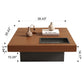 Square Floating Coffee Table For Living Room - Dark Walnut