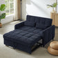 Loveseat Sofa Pull-Out Bed With Adjustable Backrest, 3 USB Ports And 2 Lumbar Pillows For Living Room